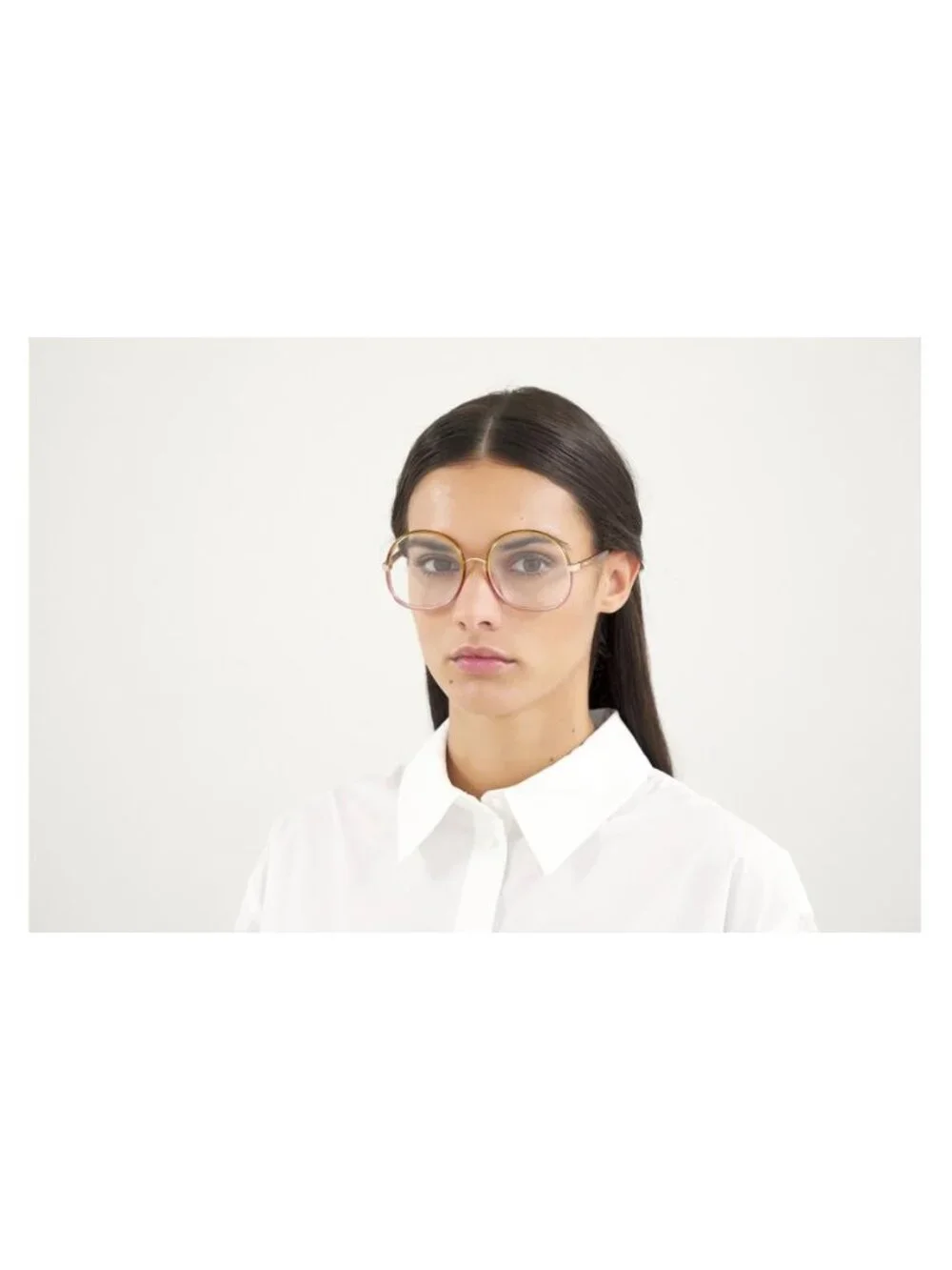 Chloe CH0032O 002 Eyeglasses Brown Gradient 55mm Round Frame
